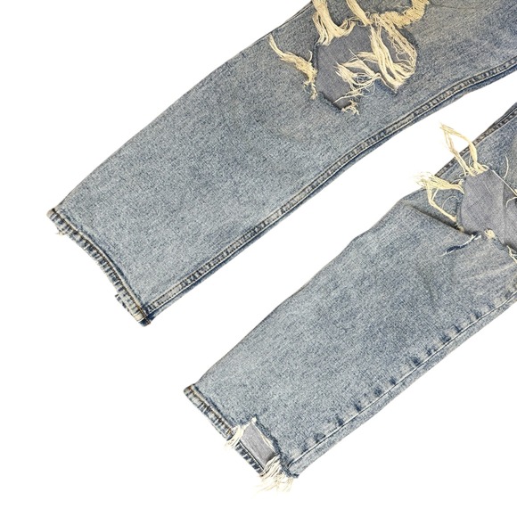 Abercrombie & Fitch Ultra High Rise Ankle Straight Distressed Jeans 26 2R Light - Picture 4 of 4